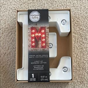 Vintage Lighting Light-Up Marquee Letter M - White with Warm Bulbs